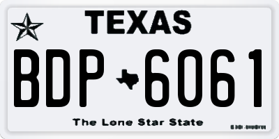 TX license plate BDP6061