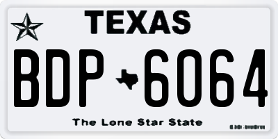 TX license plate BDP6064