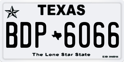 TX license plate BDP6066