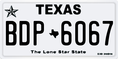 TX license plate BDP6067