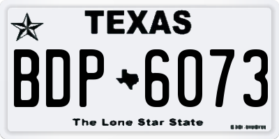 TX license plate BDP6073