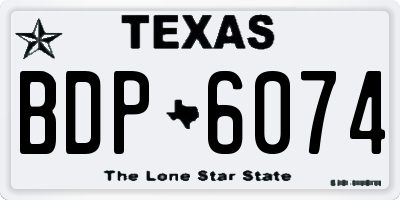 TX license plate BDP6074