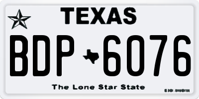 TX license plate BDP6076