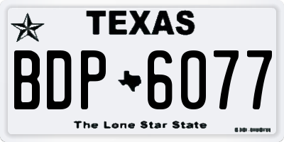 TX license plate BDP6077