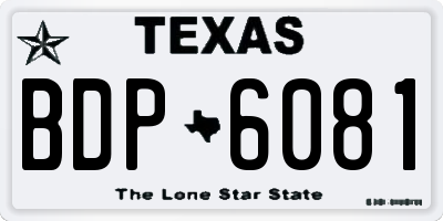 TX license plate BDP6081