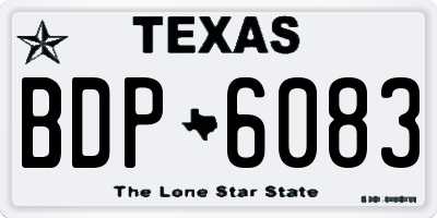 TX license plate BDP6083