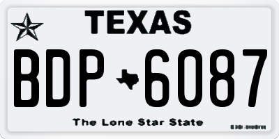 TX license plate BDP6087