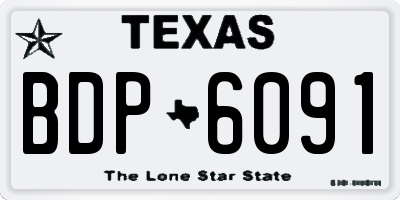 TX license plate BDP6091