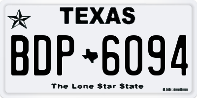 TX license plate BDP6094