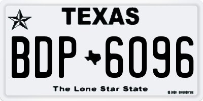 TX license plate BDP6096