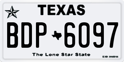 TX license plate BDP6097