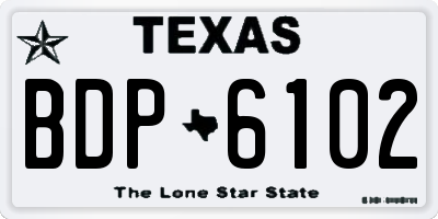 TX license plate BDP6102