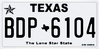 TX license plate BDP6104