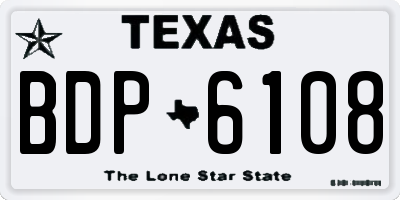TX license plate BDP6108