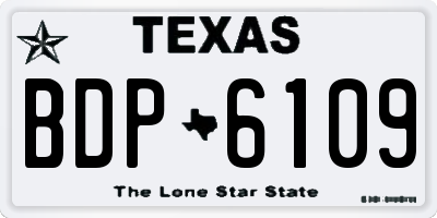 TX license plate BDP6109