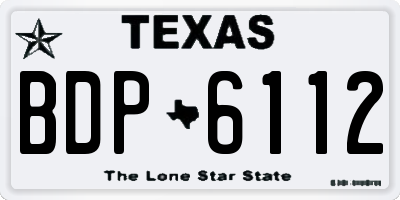 TX license plate BDP6112
