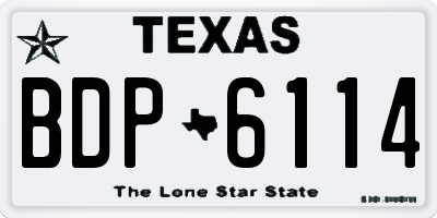 TX license plate BDP6114
