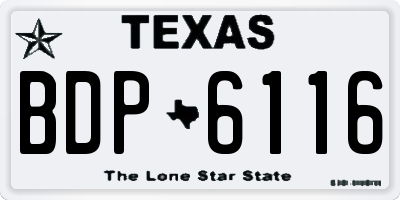 TX license plate BDP6116