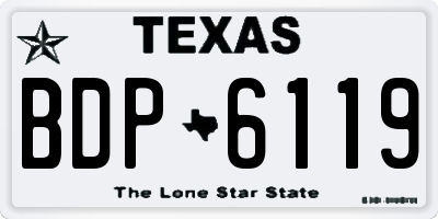 TX license plate BDP6119