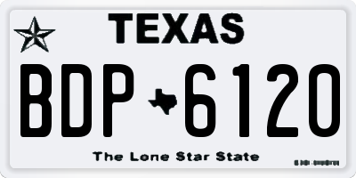 TX license plate BDP6120