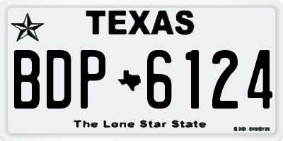 TX license plate BDP6124