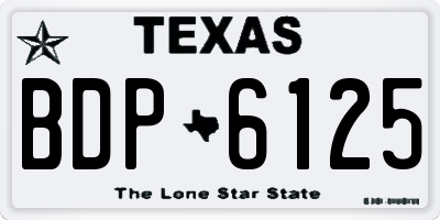 TX license plate BDP6125