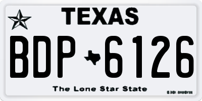 TX license plate BDP6126