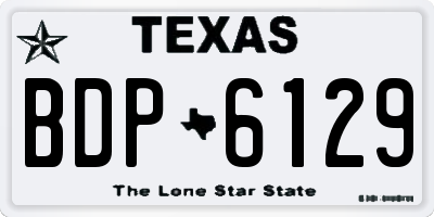 TX license plate BDP6129