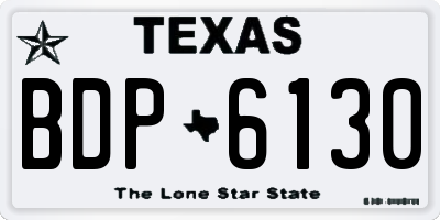 TX license plate BDP6130