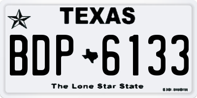 TX license plate BDP6133
