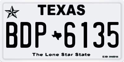 TX license plate BDP6135