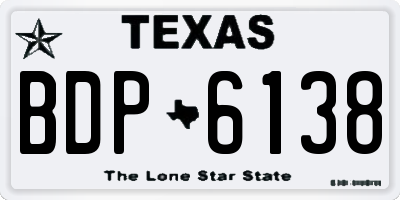 TX license plate BDP6138