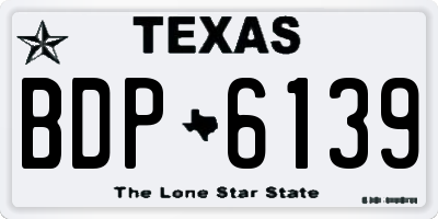 TX license plate BDP6139