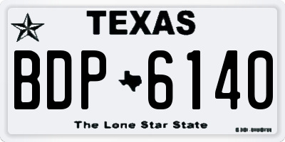 TX license plate BDP6140