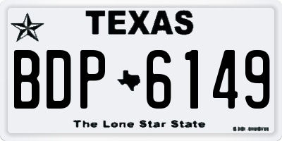 TX license plate BDP6149
