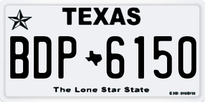 TX license plate BDP6150