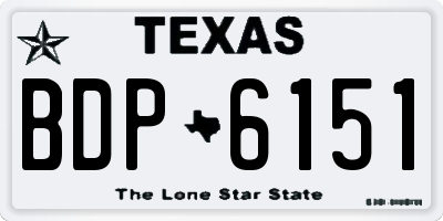 TX license plate BDP6151