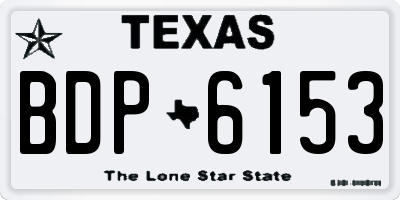 TX license plate BDP6153