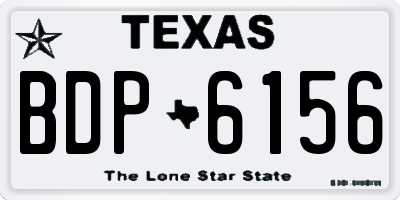 TX license plate BDP6156