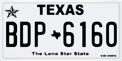 TX license plate BDP6160