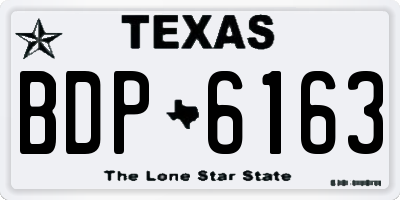 TX license plate BDP6163