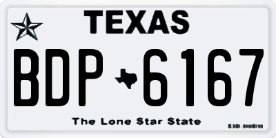 TX license plate BDP6167