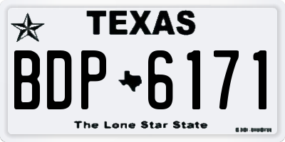 TX license plate BDP6171