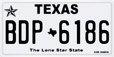 TX license plate BDP6186