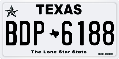 TX license plate BDP6188