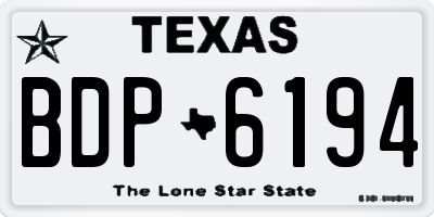 TX license plate BDP6194