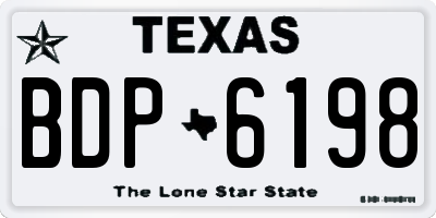 TX license plate BDP6198