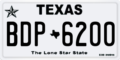 TX license plate BDP6200
