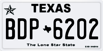TX license plate BDP6202