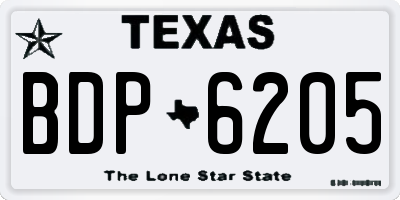 TX license plate BDP6205